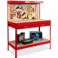 STARK Ensemble établi Et Râtelier Avec Tiroir Pour Garage Atelier Max 120x60x150 Cm | Rouge 9 STARK Ensemble établi Et Râtelier Avec Tiroir Pour Garage Atelier Max 120x60x150 Cm | Rouge -Haverland Soldes Boutique 12210856 3