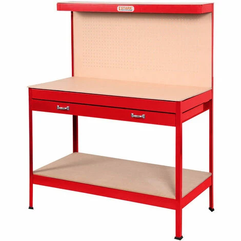 STARK Ensemble établi Et Râtelier Avec Tiroir Pour Garage Atelier Max 120x60x150 Cm | Rouge 7 STARK Ensemble établi Et Râtelier Avec Tiroir Pour Garage Atelier Max 120x60x150 Cm | Rouge – Image 5