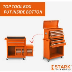 STARK Chariot à Outils à Roulettes 8 Tiroirs Pour Atelier Et Garage Ultra | Orange -Haverland Soldes Boutique 30428182 5