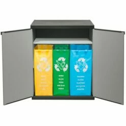 STARK Armoire Poubelle Pour La Collecte Séparée Des Déchets Avec 3 Sacs Et étagère Dech -Haverland Soldes Boutique 81613926 4